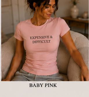 EXPENSIVE & DIFFICULT — Fitted Crew Tee Baby Pink