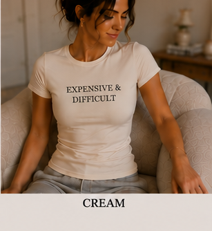 EXPENSIVE & DIFFICULT — Fitted Crew Tee Cream