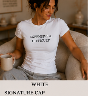 EXPENSIVE & DIFFICULT — Fitted Crew Tee White