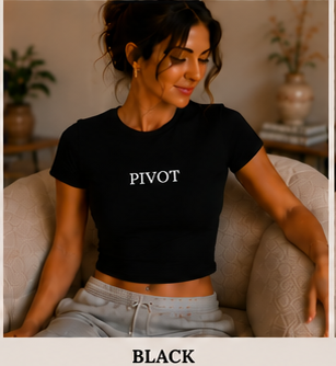 Pivot Crewneck Baby Tee Black