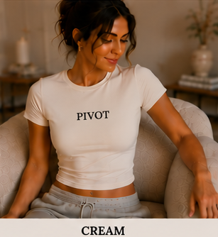 Pivot Crewneck Baby Tee Cream