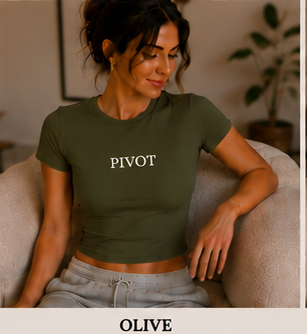 Pivot Crewneck Baby Tee Olive