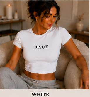 Pivot Crewneck Baby Tee White