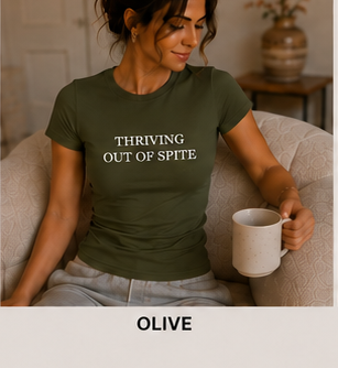 THRIVING OUT OF SPITE — Fitted Crew Tee Olive