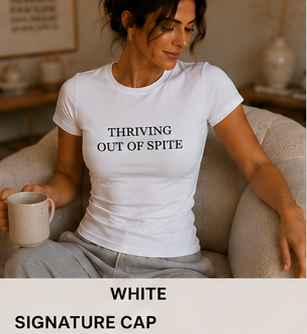 THRIVING OUT OF SPITE — Fitted Crew Tee White